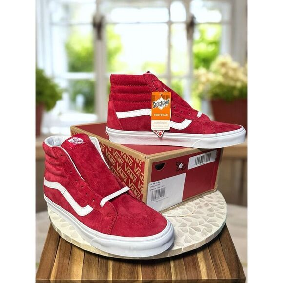 Vans UA SK8-Hi Reissue Pig Suede Red Old Skool Authentic Men's 11 New In Box - Picture 2 of 9